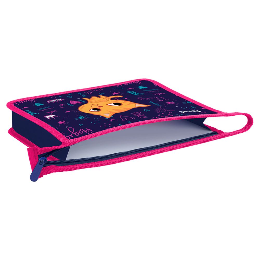 Папка для тетрадей 1 отделение, А5, Först "Funny cat", 240*205*40мм, пластик, на молнии