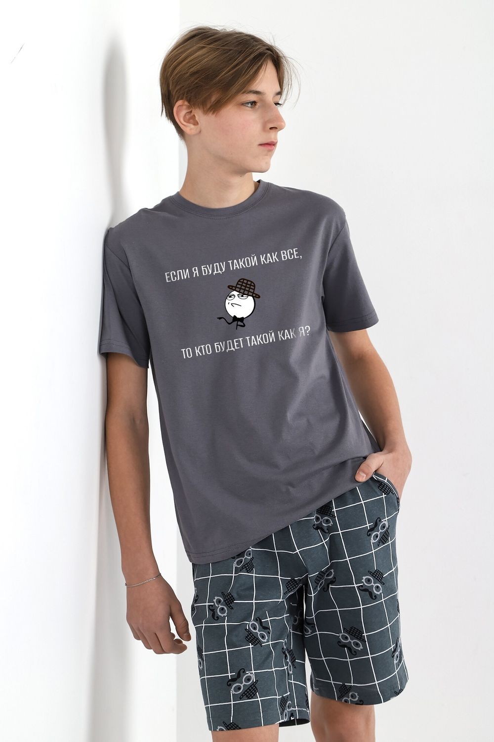 Костюм для мальчика Чарли-2 Виотекс СЕРЫЙ