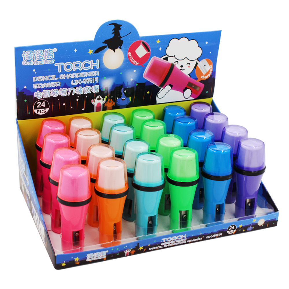 Точилка с ластиком Basir, одинарная, серия "Микрофон", фигурный корпус, 8.5 см