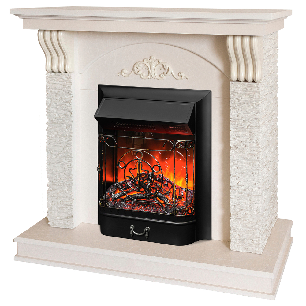 Каминокомплект Real Flame Corfino WT с очагом Majestic Lux Black RC
