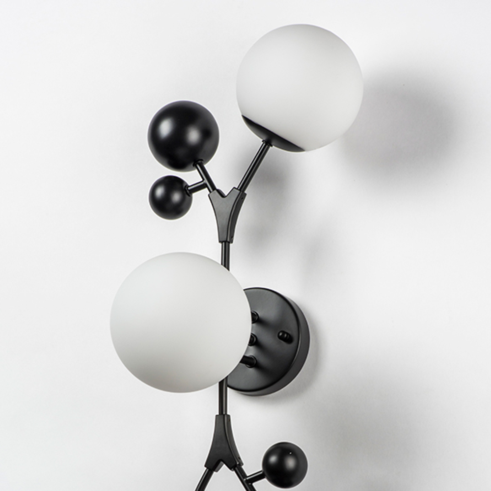 815537 Бра CROCO 3х5W (led) G9 ЧЕРНЫЙ МАТОВЫЙ/БЕЛЫЙ