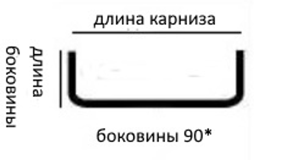 Карниз профильный алюминиевый однорядный "Симпл" с боковинами, цвет белый