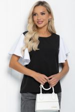 Блуза Мелодия стиля (черно-белая) Б11657 LT Collection
