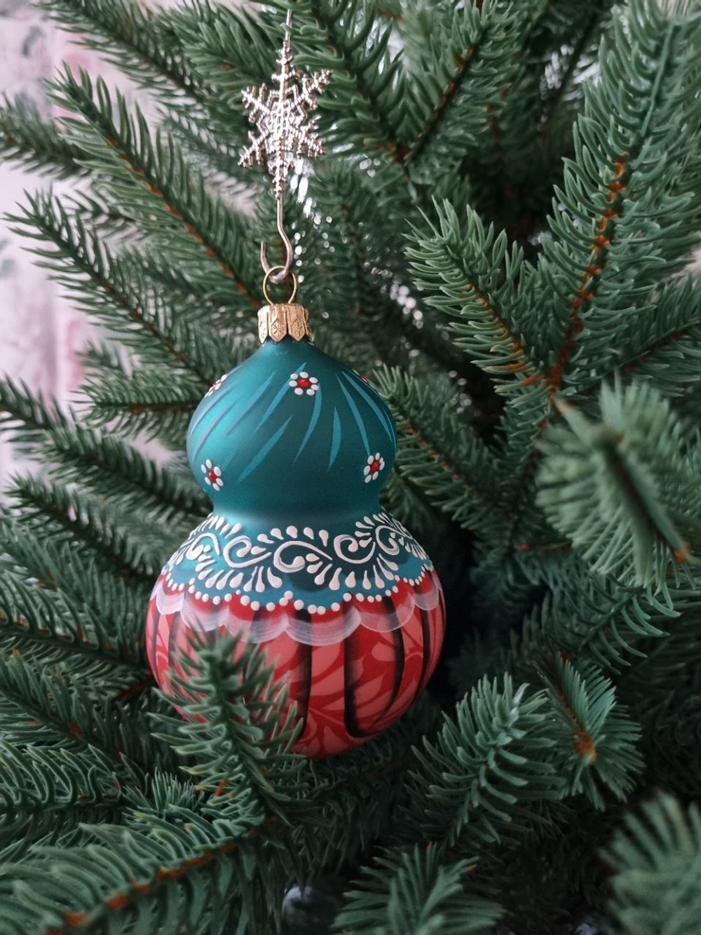 Стеклянная матрешка Танечка с лисичкой