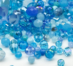 МБ-7 Хрустальные бусины, форма: МИКС, цвет: Голубой, 25 гр.