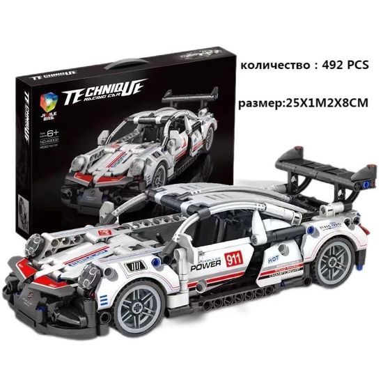 Конструктор JIQILE Technique Racing Car Гоночная машина - "Sportcar Porche 911", 492 детали