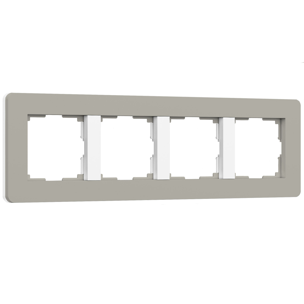 Рамка на 4 поста Split (дымчатый/белый, soft-touch)