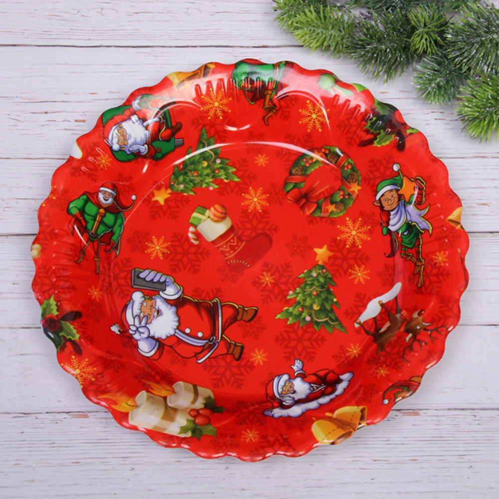 Поднос пластиковый «Новогодний праздник» 34*4,5см