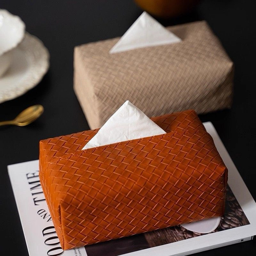 Коробка для салфеток из мягкой матовой кожи