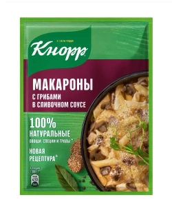Кнорр На второе Макароны в сливочном соусе с грибами, 26г, блок 24шт. Knorr