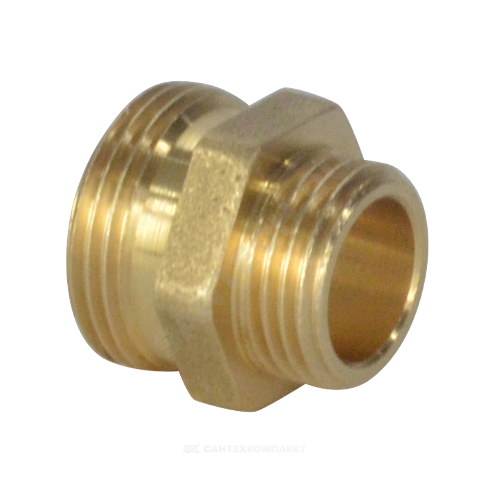 Ниппель латунь переходной Ду 20х15 (3/4"х1/2") под евроконус НР R180R Giacomini R180RY017