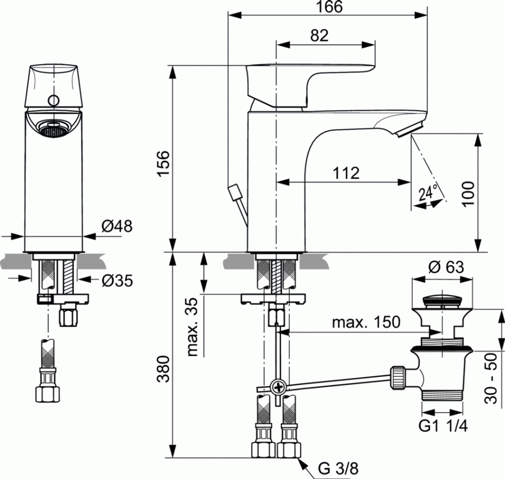 Смеситель Ideal Standard  CONNECT AIR A7021AA для умывальника