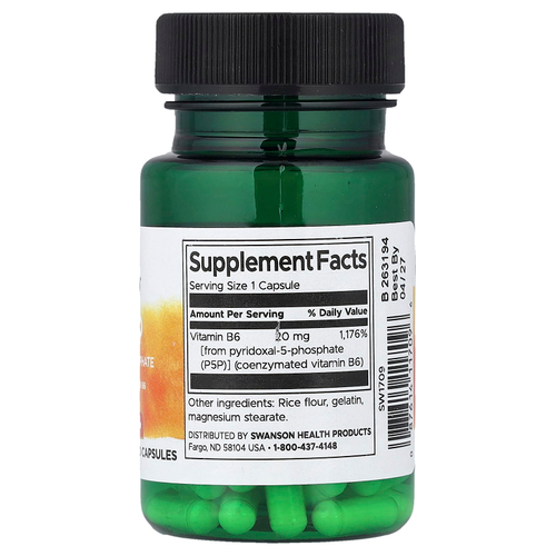 Swanson Vitamins, P-5-P, 20 мг, 60 капсул