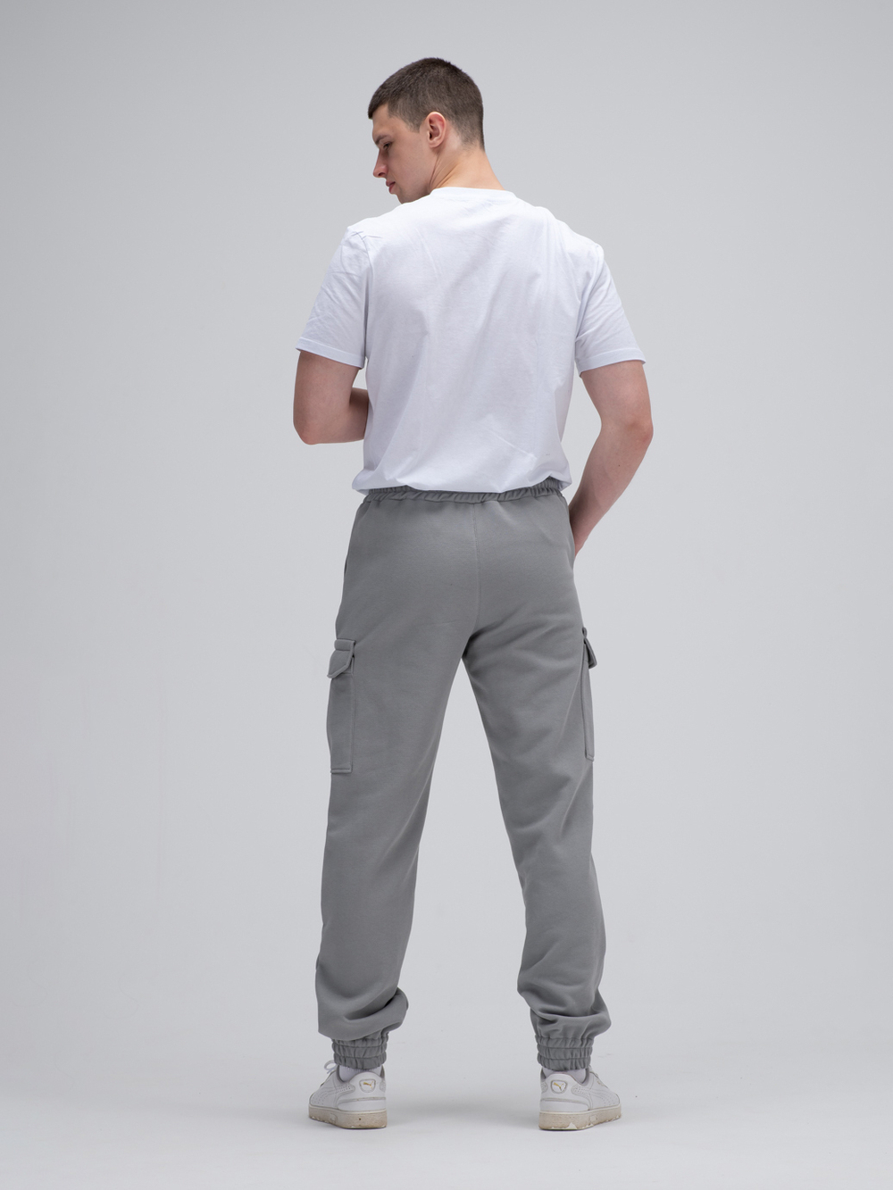 Джоггеры карго теплые.Грей