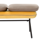 Банкетка Bergenson Bjorn Pea, велюр, бежевая/желтая