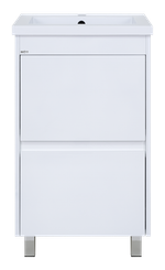 Алиса - 50 тумба 1 ящ. напольная белая эмаль / раковина