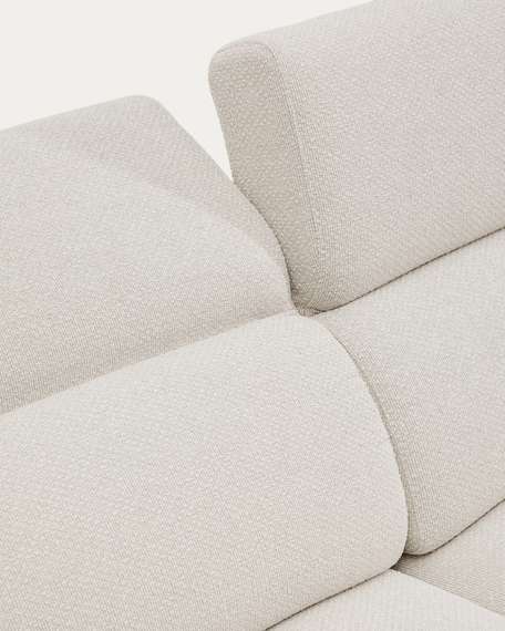 2-местный диван Aurum из шенилла цвета экрю и серого металла 210 см