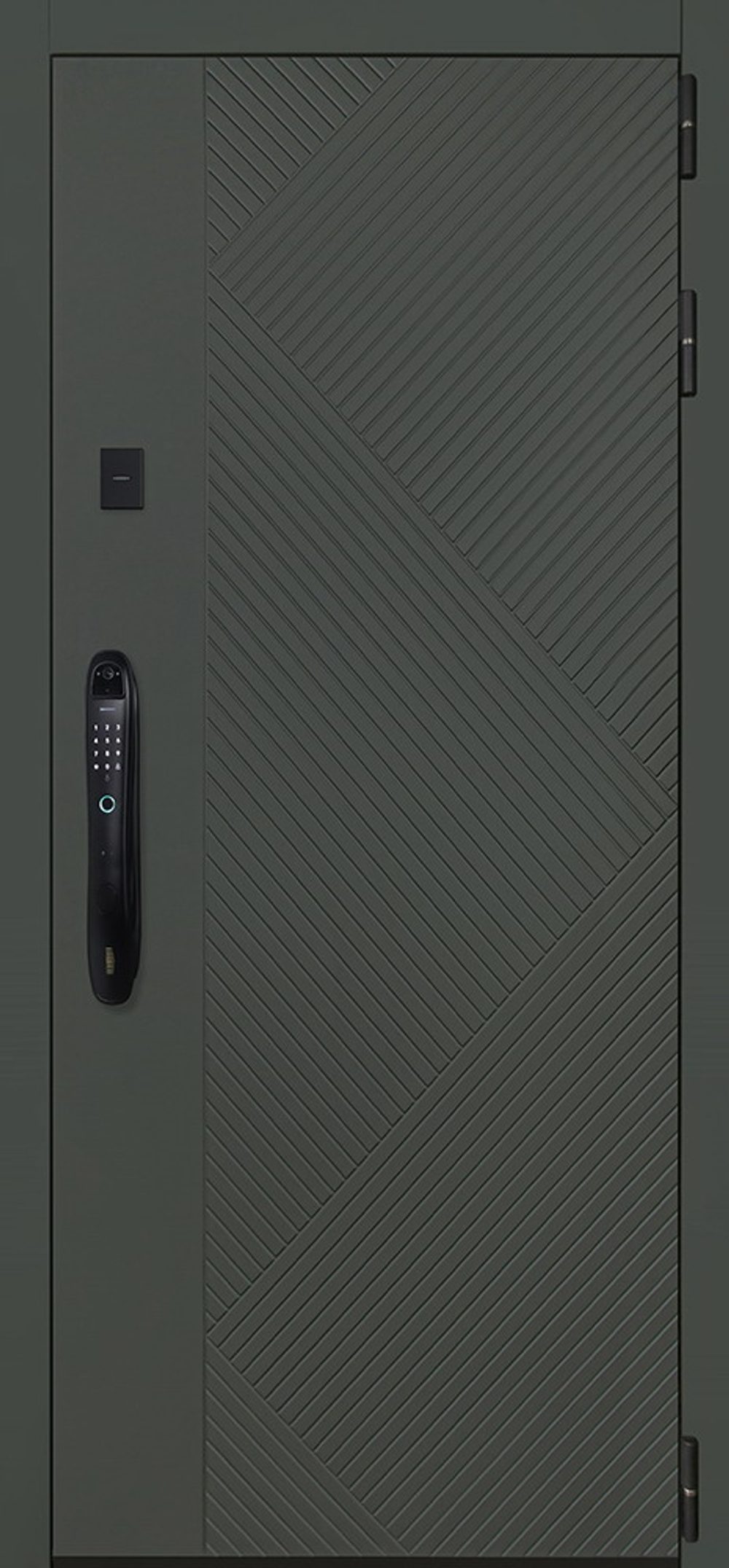 Стальная дверь "Санторини" с зеркалом (биометрический замок).