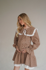 Платье Follow Me для беременных и кормящих, Бежевый с цветами