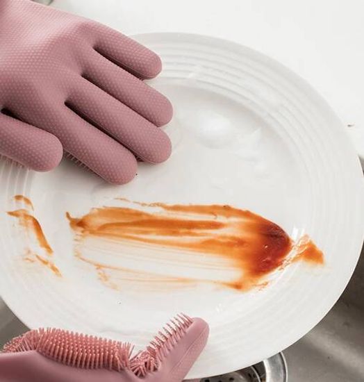 Силиконовые перчатки для уборки Xiaomi Silicone Cleaning Glove Pink (HH674)