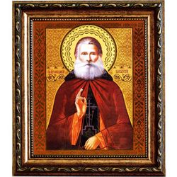 Феодосий Кавказский Преподобный чудотворец. Икона на холсте.