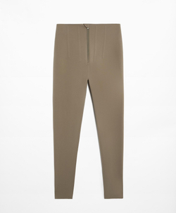 OYSHO Легинсы с высокой посадкой и застежкой-молнией длиной 65 см, коричнево-серый