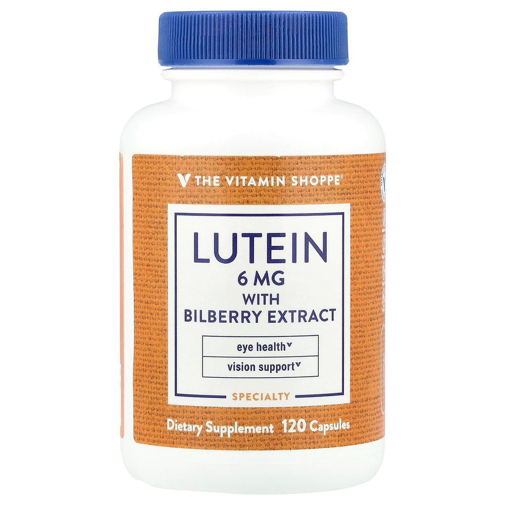 The Vitamin Shoppe, Лютеин с экстрактом черники, 120 капсул