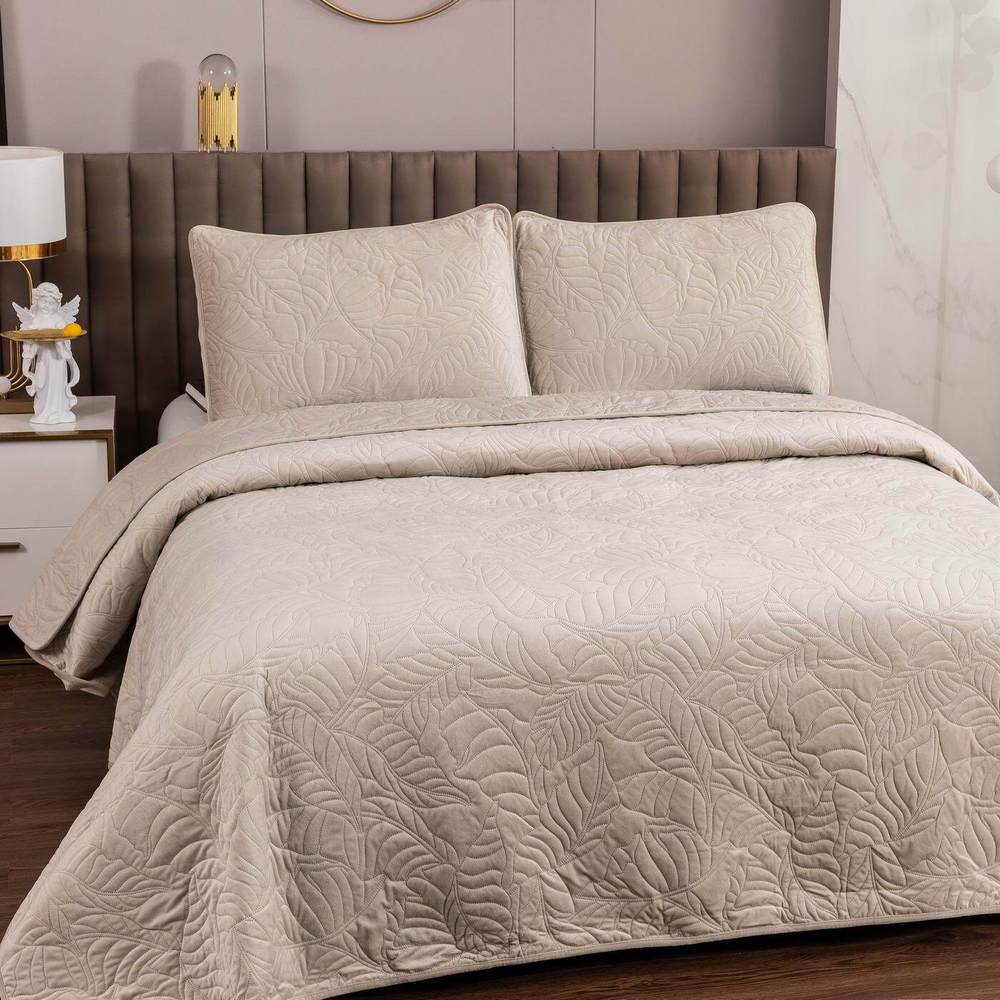 Покрывало 160х220 и наволочка 50х70 Sofi De MarkO Мелисса светло-бежевое