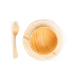 Деревянная пара для чая и ложка из древесины сибирского кедра. NC17