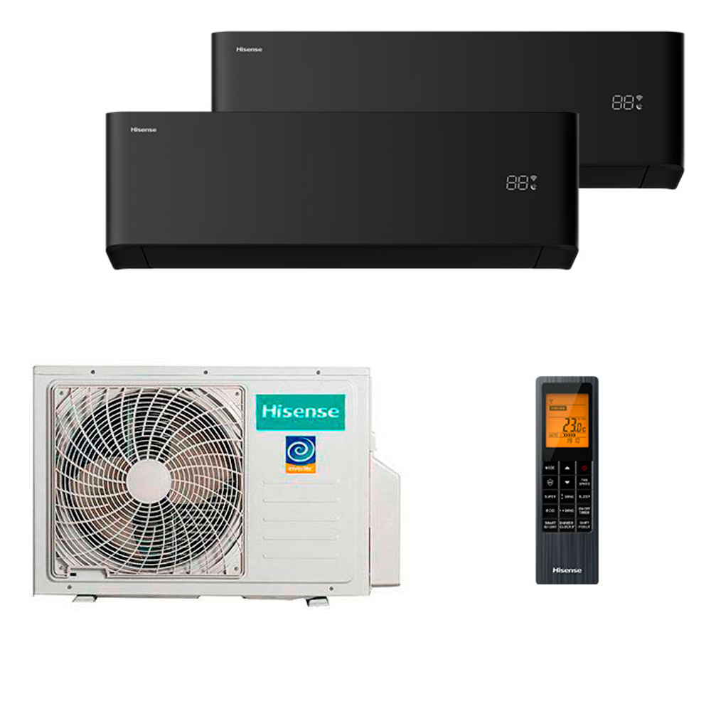 Мультисплит система на 2 комнаты Hisense AMS-09UW4RYCHB00(B) x 2 / AMW2-14U4RGC