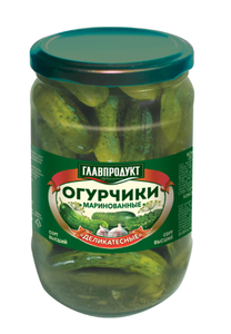 ОГУРЧИКИ МАРИНОВАННЫЕ ГЛАВПРОДУКТ ДЕЛИКАТЕСНЫЕ 3-6СМ 350ГР