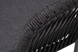 "Марсель" стул плетеный из роупа, каркас алюминий темно-серый (RAL7024) муар, роуп темно-серый круглый, ткань темно-серая 027