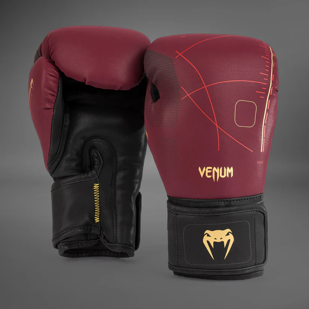 Боксерские перчатки Venum Tactical XT Black/Burgundy/Gold