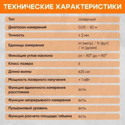 Лазерный дальномер SNDWAY SW-TG50 50м