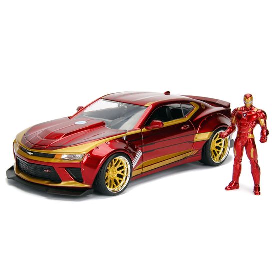 Набор Hollywood Rides Машинка с Фигуркой  2.75"+1:24 99724 Chevy Camaro SS-Widebody W/Ironman