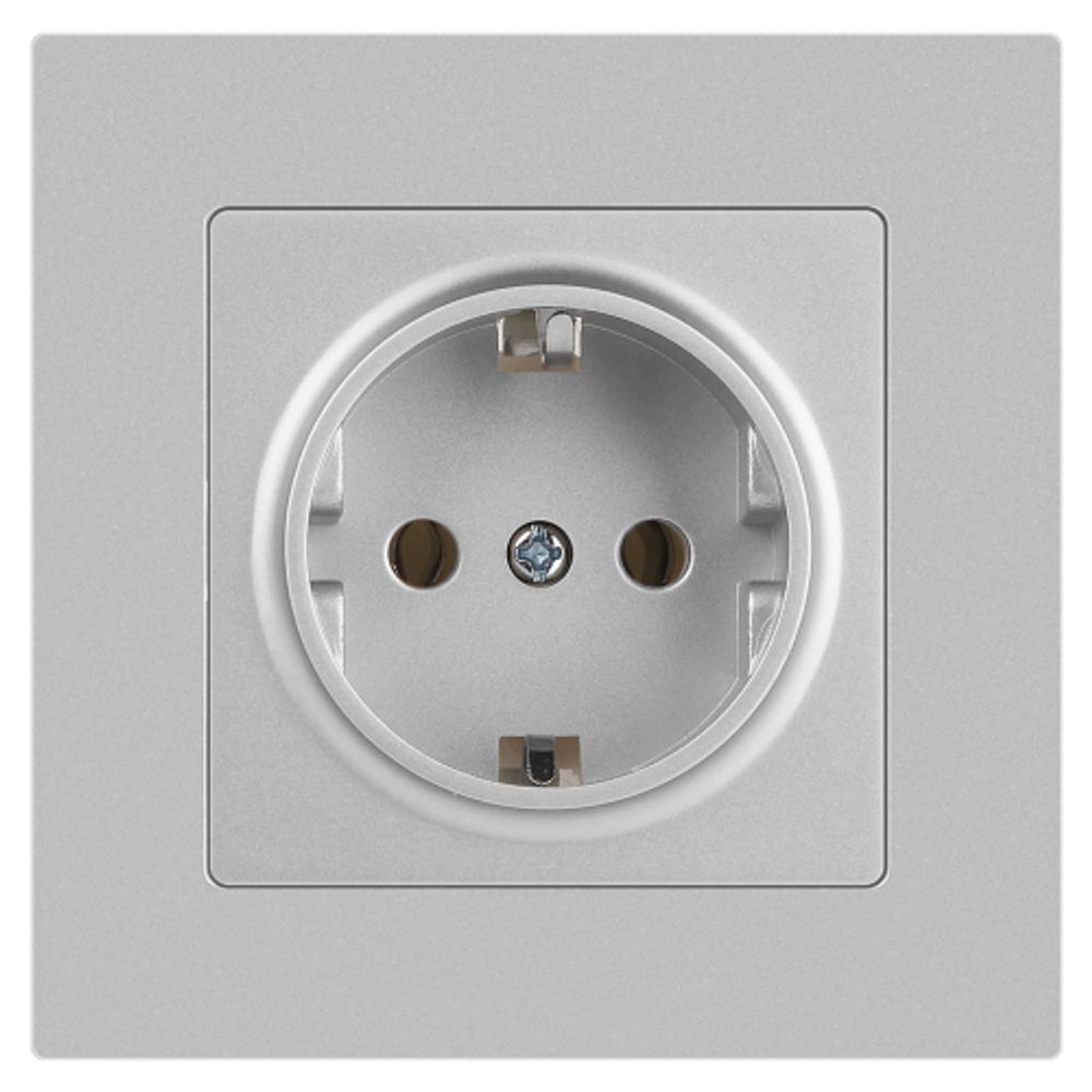 Розетка Intro Accent 6-202-03 2P+E Schuko 16А-250В IP20 СУ AL/CU алюминий