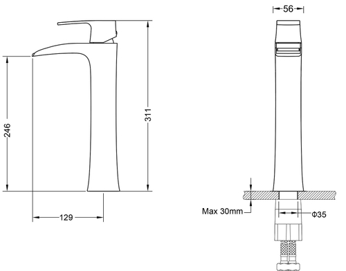 Смеситель Timo Lumi для раковины 4211/00F хром
