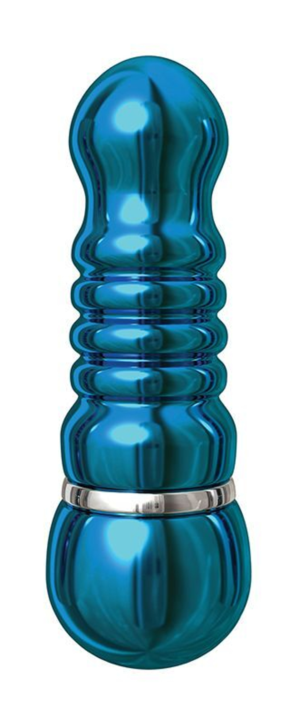 Голубой алюминиевый вибратор BLUE SMALL - 7,5 см.