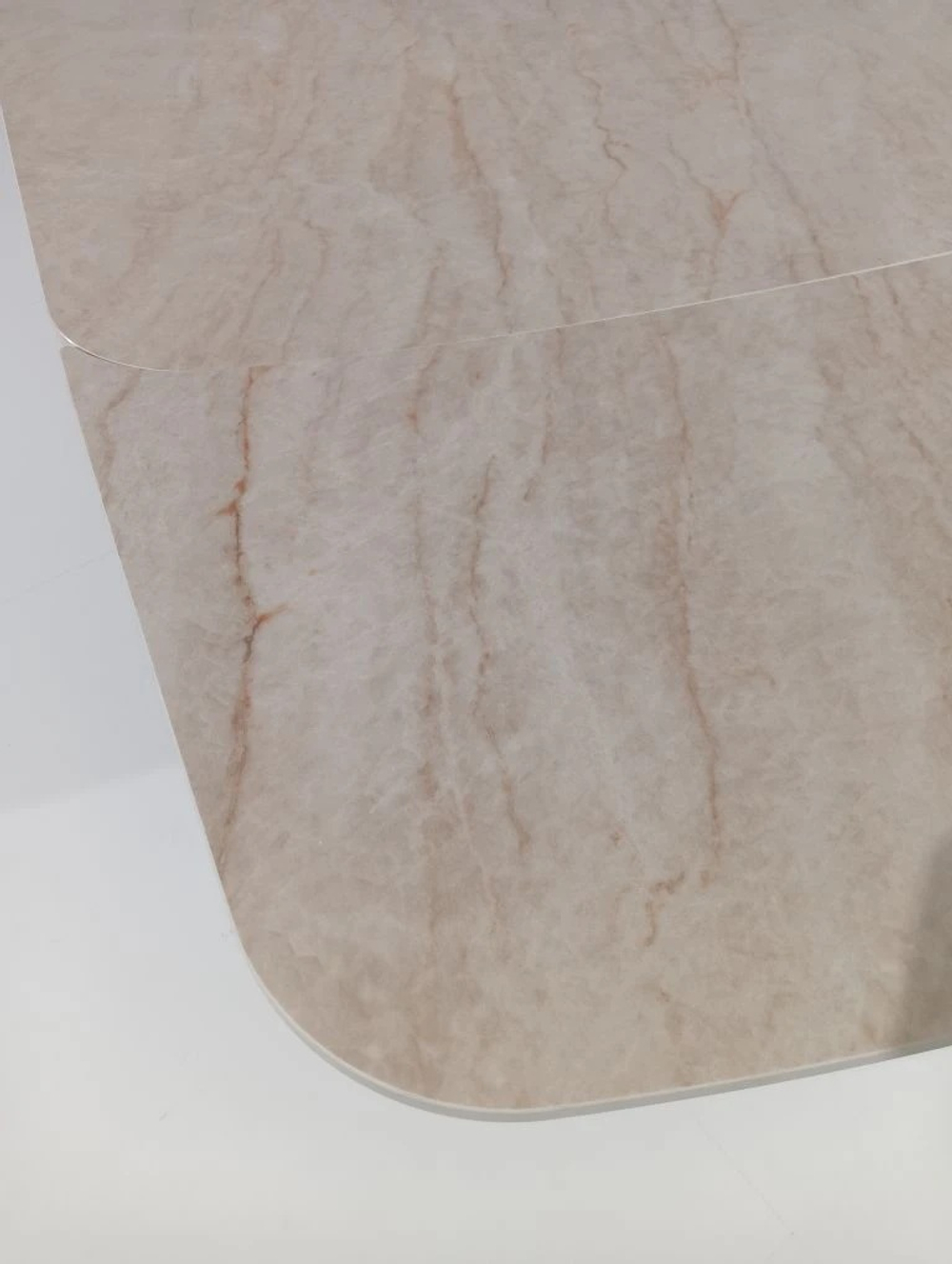 Стол КИРАН (KIRAN) 180 БЕЖЕВЫЙ МРАМОР (MATTE SICILY BEIGE SOLID CERAMIC) / Орех темный, ®DISAUR