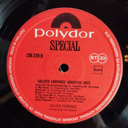 Винтажная виниловая пластинка LP Golden Earrings Greatest Hits (Holland 1968)