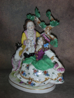 Статуэтка. Фарфор. Дети с козочкой. Scheibe-Alsbach. Германия