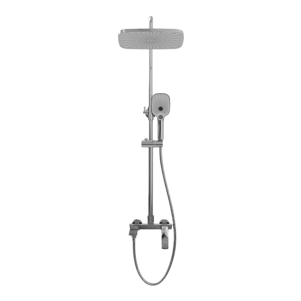 Душевая стойка Grossman Mercury 500.K35.10.100 с верхним душем,ручной лейкой и смесителем,хром глянцевый,1 место