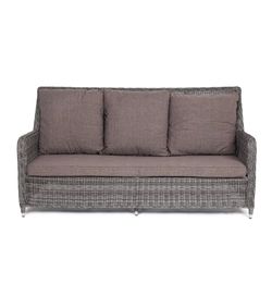 "Гляссе" диван трехместный из искусственного ротанга, цвет графит