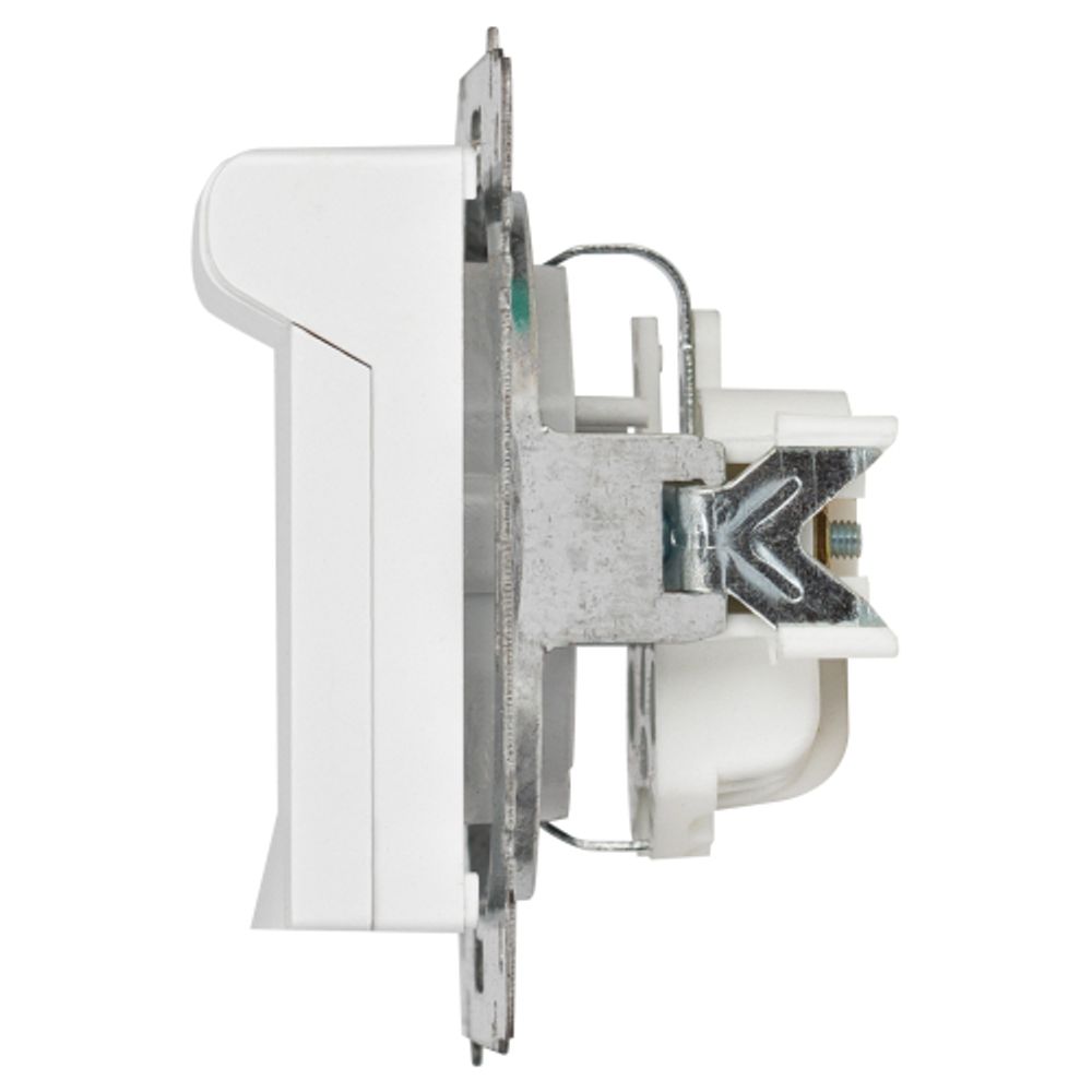 Розетка Intro Accent 6-203-01 с заземлением 2P+E Schuko с крышкой 16А-250В IP20 СУ AL/CU белый | Intro