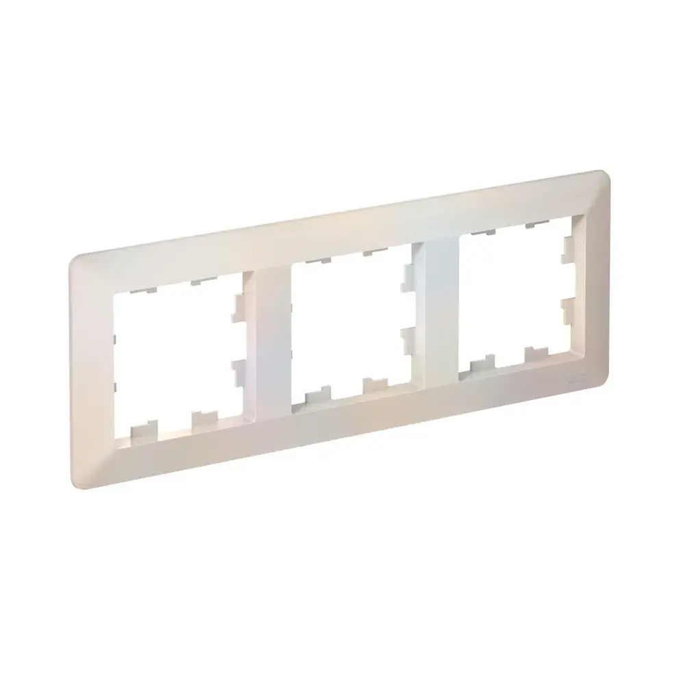 ATLASDESIGN AIR 3-постовая РАМКА, ЖЕМЧУГ/дымчатый белый