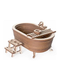 Деревянный конструктор Lemmo МОДЕЛЬ "НАБОР МЕБЕЛИ ВАННАЯ", 129 деталей