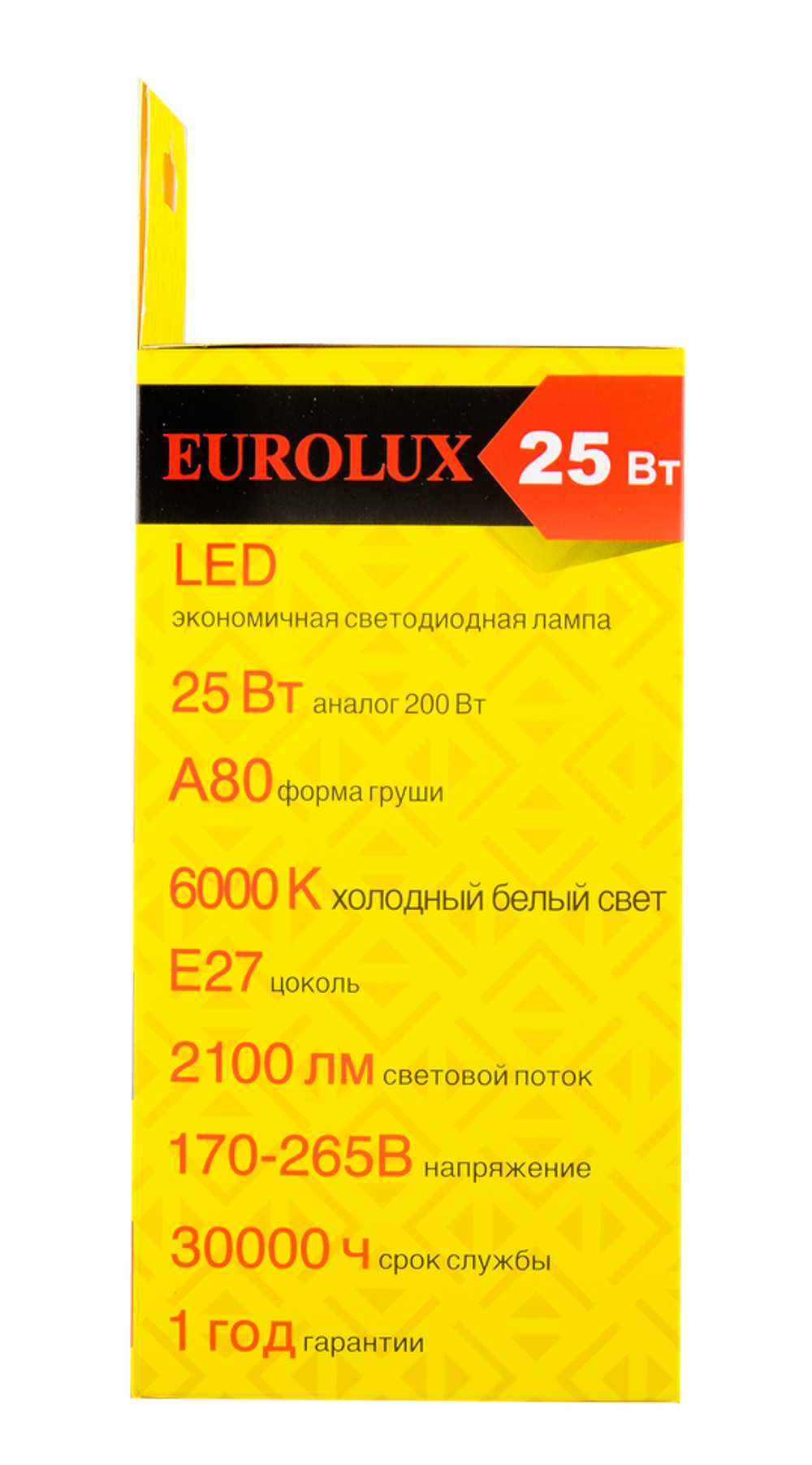 Лампа светодиодная Eurolux LL-E-A80-25W-230-6K-E27