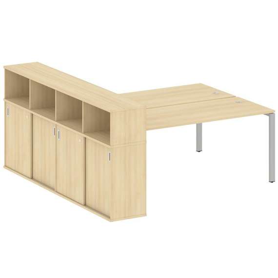 Метал Систем Рабочая станция с шкафом-купе на П-образном м/к БП.РС-СШК-4.5 Т