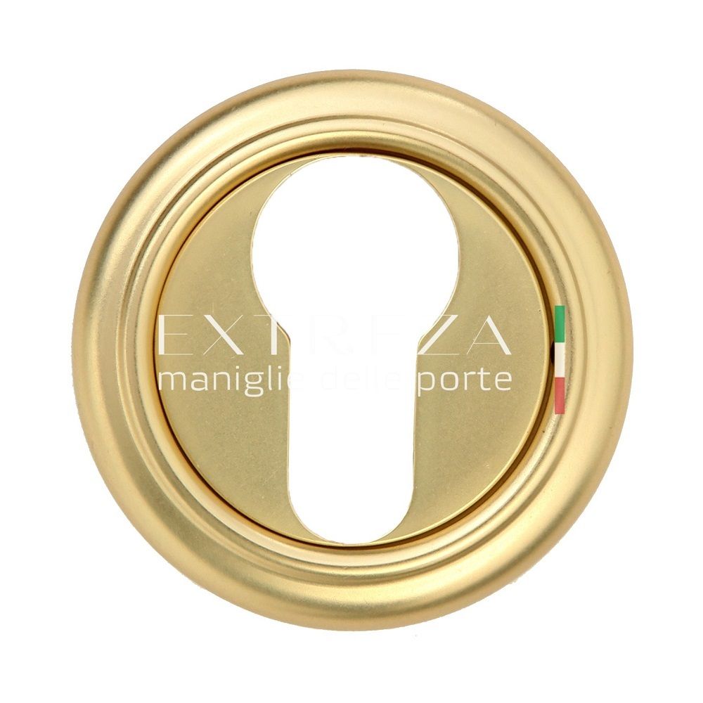Накладка дверная Extreza CYL под цилиндр R01 французское золото + коричневый F59