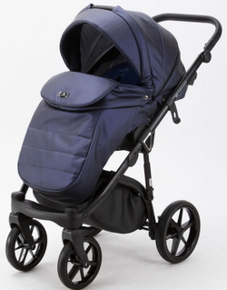 Детская коляска Adamex Bibione Deluxe 3 в 1 BI-SM09 (Т.СИН.ПЕРЛ.ПЕРФ.КОЖА)